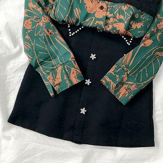 Rhinestone Flower Mini A-line Skirt