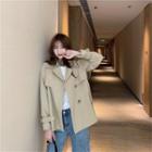 Trench Coat / Long-sleeve Floral Dress