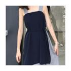 Color-block Layered Pinafore Dress