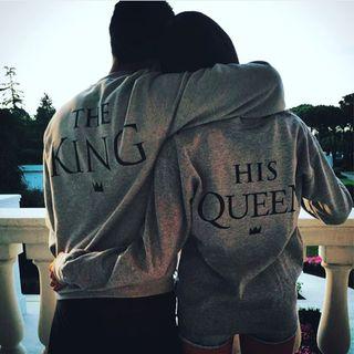 Couple Matching Printed Fleece-lined Sweatshirt