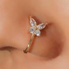 Butterfly Rhinestone Alloy Nose Ring