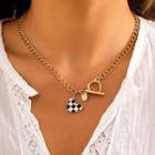Checkerboard Heart Pendant Necklace / Bracelet