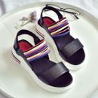 Color Striped Platform Sandals