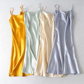 Spaghetti Strap Satin Midi Dress