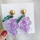 Grape Drop Earring 1 Pair - S925 Silver Needle - Stud Earrings - One Size