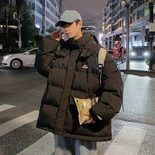 Long Sleeve Plain Applique Padded Jacket