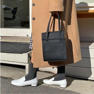 Flap Boxy Pleather Tote