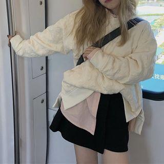 Space Print Long-sleeve Sweatshirt As Shown In Picture - One Size