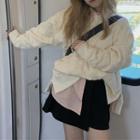 Space Print Long-sleeve Sweatshirt As Shown In Picture - One Size