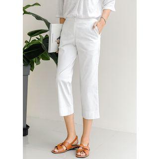 Plus Size Zip-front Cropped Chino Pants