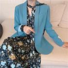 Floral Long-sleeve Tie-neck Dress / Blazer