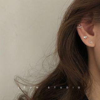 Set Of 6: 925 Sterling Silver Stud Earring (assorted Designs)