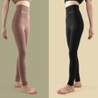 Letter Embroidered High-waist Cropped Leggings