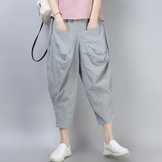 Crop Pinstriped Harem Pants