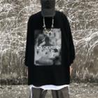 Long-sleeve Ghost Print T-shirt