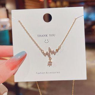 Rhinestone Necklace X451 - Gold - One Size
