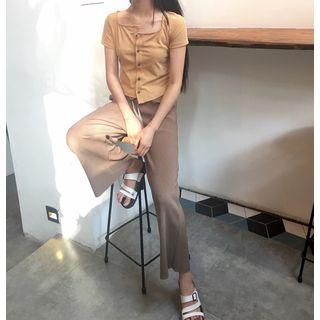 Short-sleeve Buttoned T-shirt / Pants