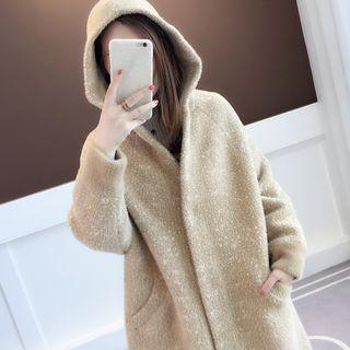Hooded Long-sleeve Knit Jacket
