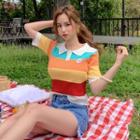 Rainbow Knit Polo Shirt Rainbow - One Size