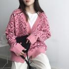 Leopard Patterned Button Cardigan