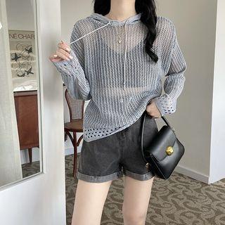 Perforated Knit Hoodie
