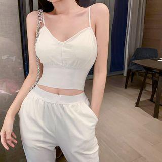 Cropped Top + High-waist Harem Pants