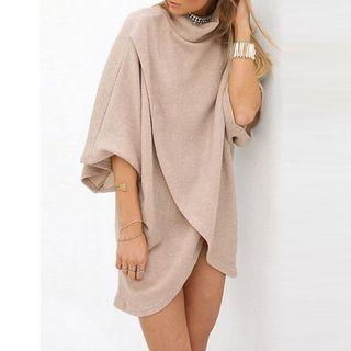 3/4-sleeve Asymmetrical Hem Tunic