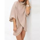 3/4-sleeve Asymmetrical Hem Tunic