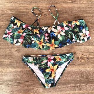Floral Spaghetti Strap Tankini