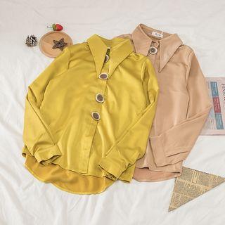 Long Sleeve Shell Button Blouse