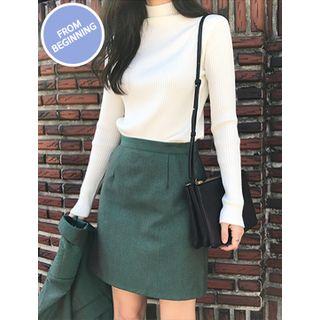 Zip-back Tailored Miniskirt