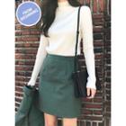 Zip-back Tailored Miniskirt