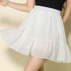 Chiffon Panel Mini Skirt