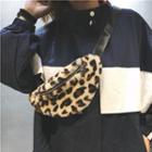 Furry Leopard Print Sling Bag
