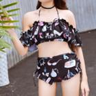 Print Frilled 2-piece Swimsuit