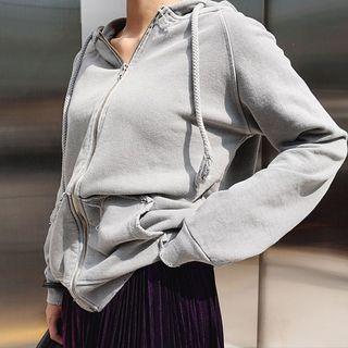 Distressed Cotton Hoodie
