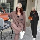 Set: Lettering Cardigan + Sweatpants