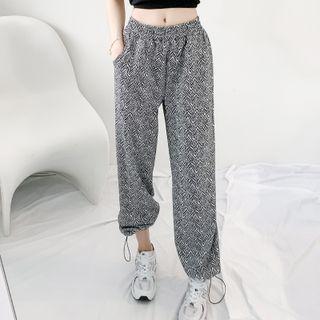 Houndstooth High-waist Wide-leg Sweatpants