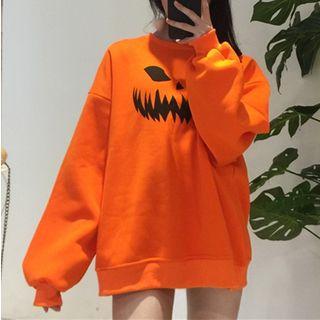 Printed Pullover Orange - One Size