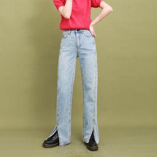 Slitted Boot-cut Jeans