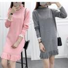 Studded Mock Two-piece Long-sleeve Dress