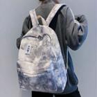 Chinese Character Applique Tie-dyed Canvas Backpack
