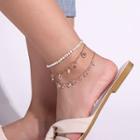 Rhinestone Acrylic Anklet / Bead Anklet / Hoop Fringed Anklet / Set
