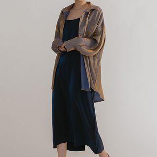 Glitter Shirt / Strappy Midi Dress