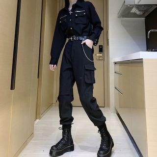 Long-sleeve Shirt / Harem Cargo Pants / Set