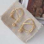 Ball End Knot Earrings 1 Pair - 925 Silver Needle - One Size