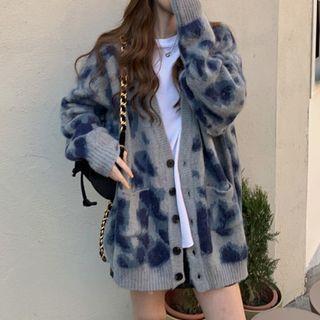 Leopard Cardigan Leopard - Blue & Gray - One Size