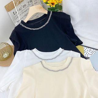 Puff-sleeve Chain T-shirt