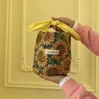 Flower Print Canvas Lunch Bag Sunflowers - Yellow - One Size