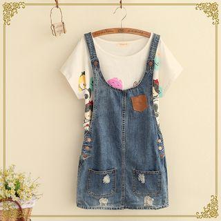 Distressed Denim Pinafore